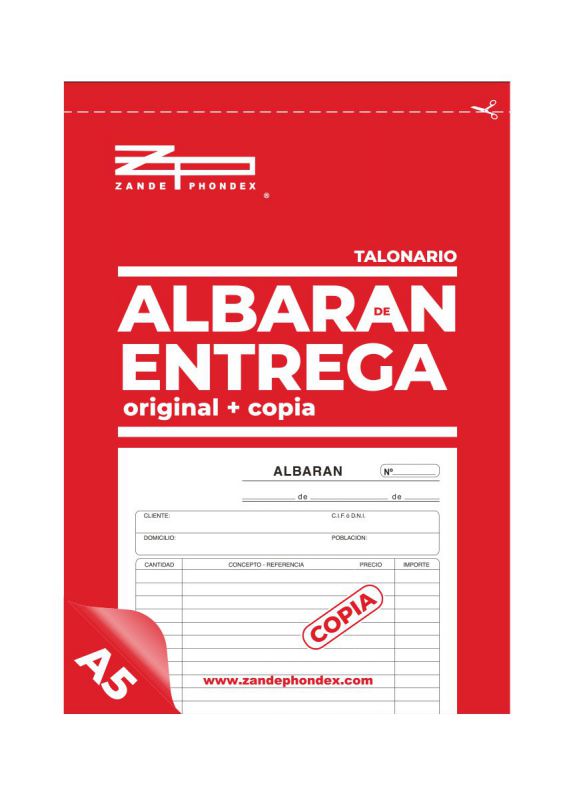 TALONARIOS A5 ALBARAN + COPIA