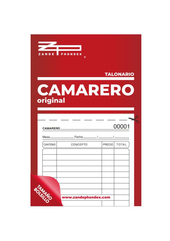 TALONARIO A6 CAMARERO + COPIA