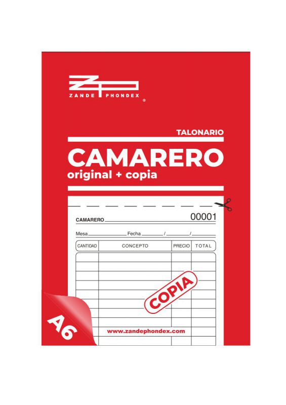 TALONARIOS CAMARERO + COPIA